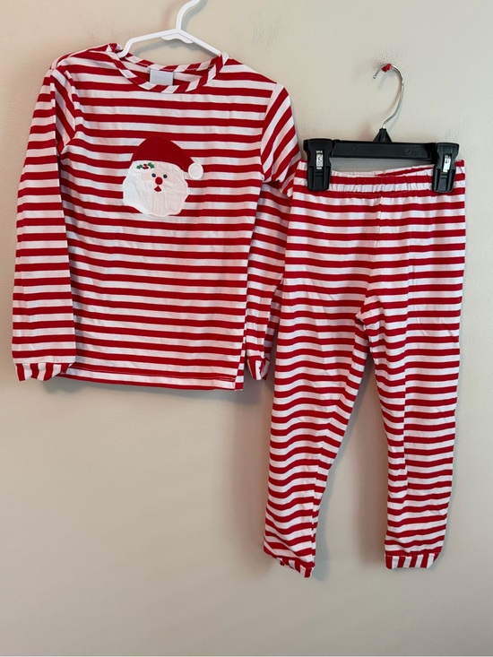 The Bailey Boys Other - The Bailey Boys Red & White Striped Santa Pajama Set